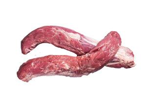 Raw pork tenderloin fillet meat. High quality Isolate, white background. photo