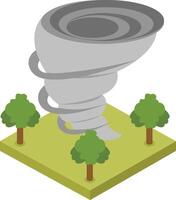 The tornado touched down, causing extensive damage. vector