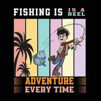 A serene design emphasizing the joy of fishing in nature vector