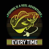 A fun fishing graphic celebrating the thrill of reeling in a big catch vector