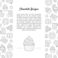 Chocolate Recipes Natural Chocolate Banner Template with Hand Drawn Pattern and Place for Text, Design Element Can Be Used Packaging, Label, Branding Identity, Brochure Illustration vector