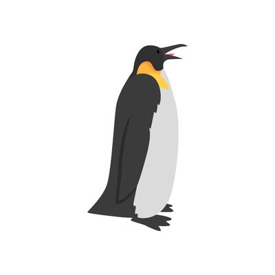 Cute Penguin Arctic Bird, Side View Illustration