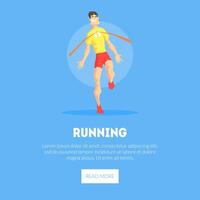 Male Athlete Crossing Finish Line Banner Template, Design Element Can Be Used for Landing Page, Mobile App, Website Illustration vector