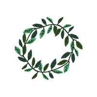 Wreath of Green Leaves with Place for Text, Natural Design Element for Wedding Invitation, Save the Date, Greeting Card, Poster, Quote Illustration vector