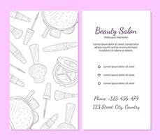 Beauty Salon Banner Template with Place For Your Text, Cosmetics and Beauty Background with Make Up Artist Objects Illustration vector