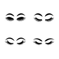 Four different eyelashes and eyelashes on a white background vector