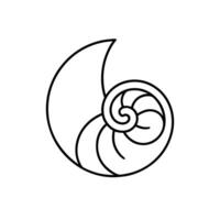A black and white drawing of a shell vector