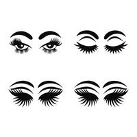 Four different eyelashes and lashes on a white background vector