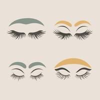 Set of eyelashes with different colors and shapes vector
