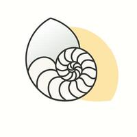 A shell with a spiral in it on a white background vector
