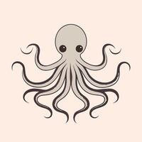 An octopus with a big head and long tentacles vector