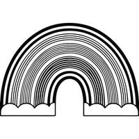 A black and white drawing of a rainbow vector