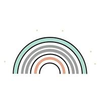A rainbow with a circle in the middle vector