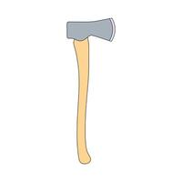 kids drawing log axe cartoon isolated vector