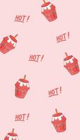 Minimal Design Summer drink Hot Beverage Pattern vector