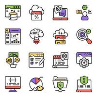 Set of Files Solid Icons vector