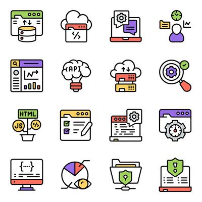Set of Files Solid Icons