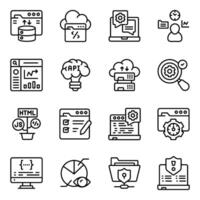 Set of Files Solid Icons vector