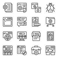 Set of Software Development Solid Icons vector