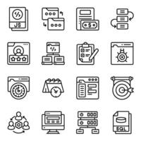 Set of Programming and Coding Solid Icons vector