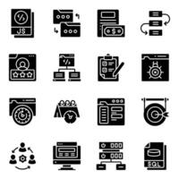 Set of Programming and Coding Solid Icons vector