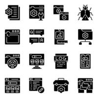 Set of Software Development Solid Icons vector