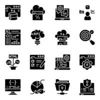 Set of Files Solid Icons vector