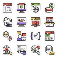 Set of Programming Solid Icons vector