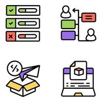 Set of Data Solid Icons vector