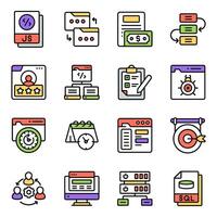 Set of Programming and Coding Solid Icons vector
