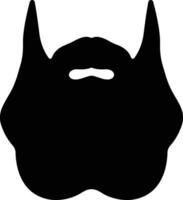 Beards Black silhouette icon in flat. Symbol of man beard for apps or website beards for men face isolated on Hipster or retro gentleman with long curly beard vector