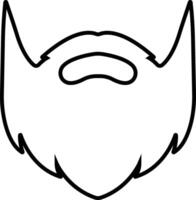 Beards Black silhouette icon in line. Symbol of man beard for apps or website beards for men face isolated on Hipster or retro gentleman with long curly beard vector