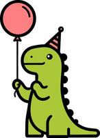 Party Dinosaur with Balloon Design vector