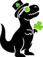 Irish Dinosaur with Shamrocks Design vector