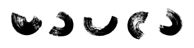 Abstract paint brush strokes grunge texture. Rough lines and shapes stain. Flat illustration isolated on white background. vector