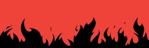 Fire background with dynamic flame motion. Burn effect, fiery silhouette .Flat illustration isolated vector
