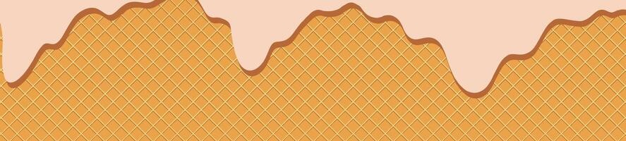 Creamy waffle texture in a seamless pattern, ideal for ice cream and biscuit-themed designs. Wafer background with soft details. vector