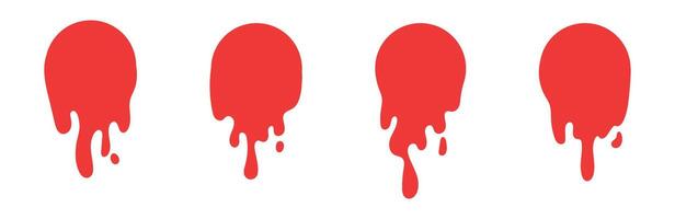 round Blood drips pattern and splatters liquid stain texture. Splashes and drops form. Flat illustration isolated vector