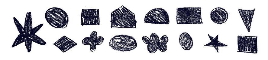 Grunge texture with hand-drawn charcoal shapes and brush strokes. Abstract paint design with rough edges. vector