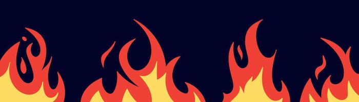 Cartoon flame background with red and yellow fiery . Dynamic fire shape heat, explosion or hell. Flat illustration isolated vector