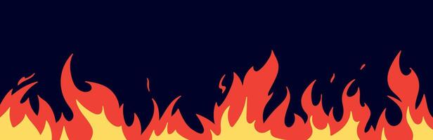 Cartoon flame background with red and yellow fiery . Dynamic fire shape heat, explosion or hell. Flat illustration isolated vector