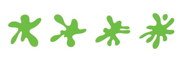 Green slime dripping with splashes and splatters, toxic blobs. Flat illustration isolated on white background. vector