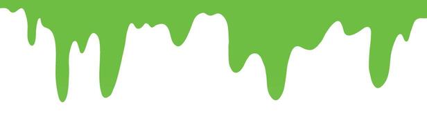 Dripping green goo with splashes and blot effects. Mucus texture blobs. Flat illustration isolated on white background. vector