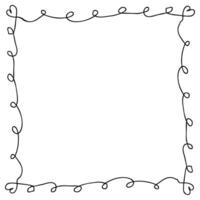 Hand drawn rectangular quadrate empty frame. Simple doodle illustration for decor and design. vector