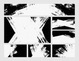 Grunge brush frame. Overlay brush texture banner for social media. channel banner with textured border. Transparent photo collage template. background vector