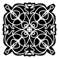 a black and white design with a circular pattern vector