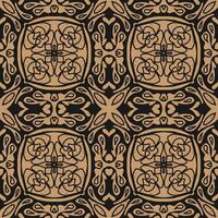 a black and brown seamless pattern with ornate design vector