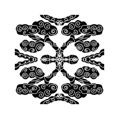 a black and white pattern with swirls