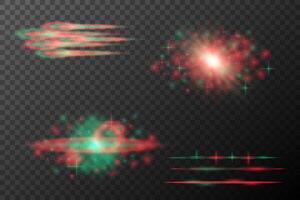 set of glowing stars and light effects on background vector