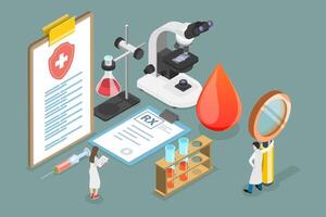 3D Isometric Flat Conceptual Illustration of Laboratory Tests vector
